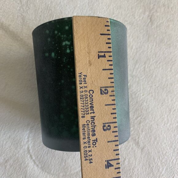 Glass Candle Holder Votive Tealight Christmas Holiday Snowflake Green Silver Joy - Picture 10 of 13